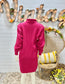 Totally 80s Hot Pink Knit Dolman Star Metallic Slouchy Sweater Dress