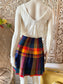 Vintage 60s Retro Mod Mini Plaid Wool Skirt XS