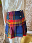 Vintage 60s Retro Mod Mini Plaid Wool Skirt XS