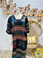 70s Vintage Ecuador Hand Embroidered Tourist Wool Mumu Dress