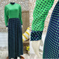 70s Vintage Geometric Square Color Block High Collar Dolman Maxi Dress S