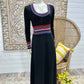 70s Vintage Giamo Striped Knit Body Con Maxi Dress S/M/L