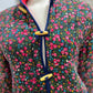 Quilted Tiny Floral Button Up Granny Puffy Vintage 70s Jacket L