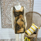 90s Leopard Body Con Animal Print Jungle Cat Vintage Mini Dress M