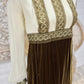 60s Mod Hippie Vintage Lace and Brown Velvet Maxi Dress S