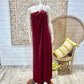 Vintage 70s Roberta Maroon Slinky Evening Maxi Dress S