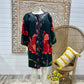 Vintage 80s Michaele Vollbracht Black & Tulip Oversized Floral  Quilted Jacket XL