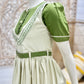 Vintage 50s Style Embroidered Two Tone Green Belted Jumper Girls Dress