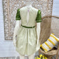 Vintage 50s Style Embroidered Two Tone Green Belted Jumper Girls Dress