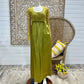 60s Mod Chartreuse Green Lace Elegant Evening Maxi Dress S
