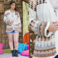 Vintage 70s Bohemian Tribal Cardigan Sweater Jacket L