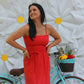 Vintage Malia 70s Cute Coral Summer Sundress XS