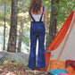 Vintage 70's Denim Overall Embroidered Lil Duck Jumpsuit XS