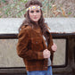 Vintage 60s Hippie Chocolate Suede Dagger Collar Jacket Coat L