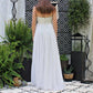 Vintage 70s Mike Benet White Halter Sequin Evening Gown XS