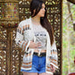 Vintage 70s Bohemian Tribal Cardigan Sweater Jacket L