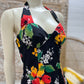 Vintage 80s does 50s Halter Floral Stand Out Mini Sun Dress M