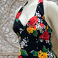 Vintage 80s does 50s Halter Floral Stand Out Mini Sun Dress M