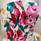 Vintage 80s Elegant Floral Peplum Cocktail Party Mini Dress S/M