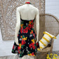 Vintage 80s does 50s Halter Floral Stand Out Mini Sun Dress M