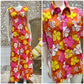 Vintage 70s Hawaiian Neon Wedding Honeymoon Couples Set Maxi Dress Shirt