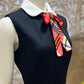 Vintage 60s Mod Mad for Plaid Bow Tie Mini Dress S/M