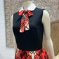 Vintage 60s Mod Mad for Plaid Bow Tie Mini Dress S/M